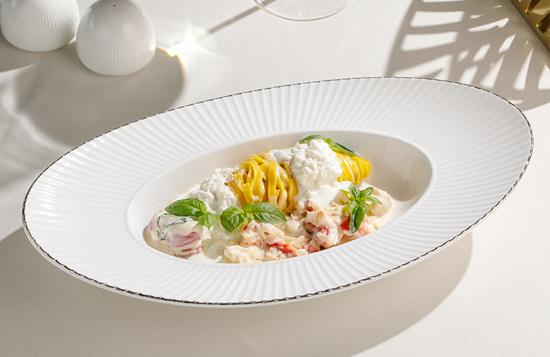 Паста с крабом и страчателлой