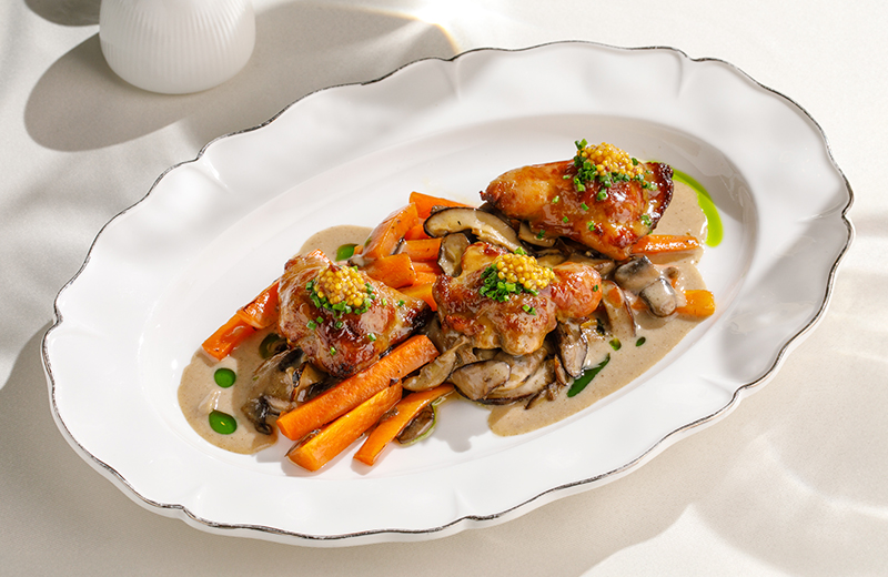 Заказать на дом перепёлка с жареными овощами