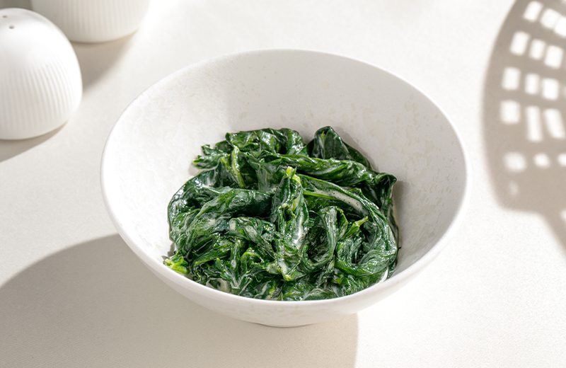 Заказать на дом жареный шпинат в сливках