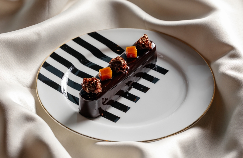 Доставка шоколадный мусс с мармеладом из тыквы