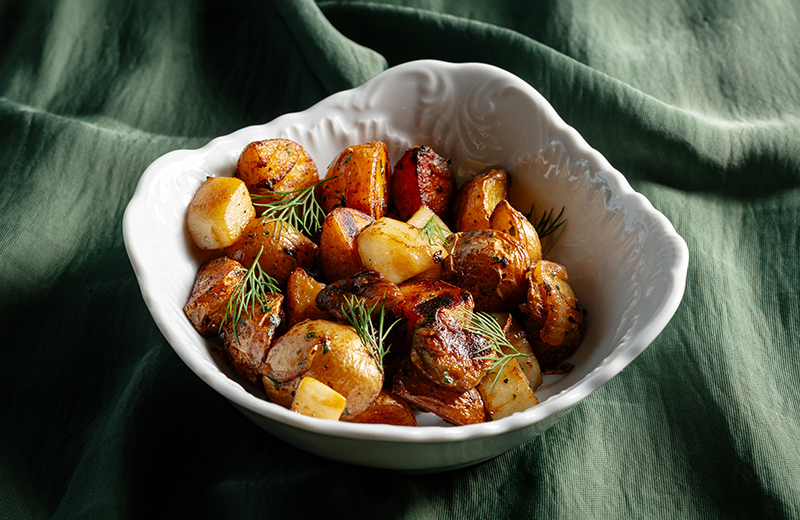 Доставка на дом жареный картофель с белыми грибами