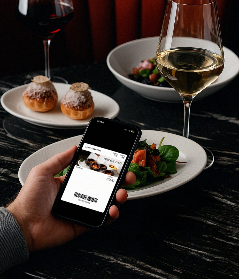 Клуб привилегий теперь в Wallet в ресторане Cristal